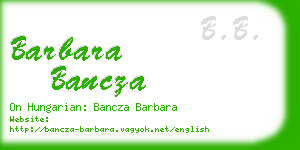 barbara bancza business card